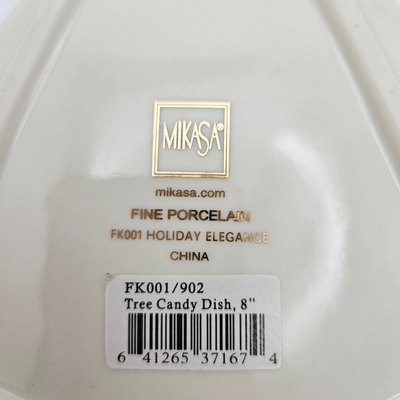Mikasa Holiday Elegance Tree Candy Dish 8" Fine Porcelain Christmas - Picture 3 of 5